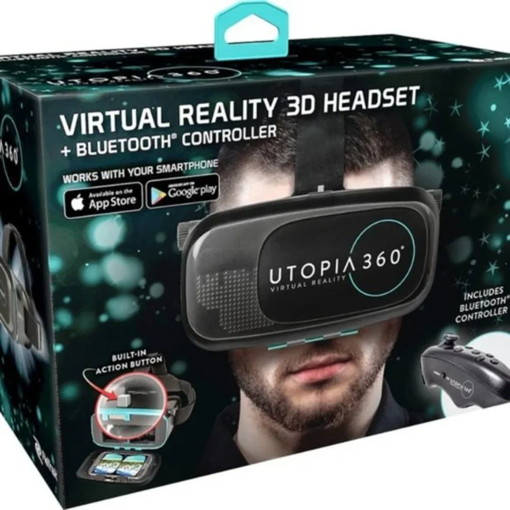 Utopia 360 VR 3D Headset + Bluetooth Controller